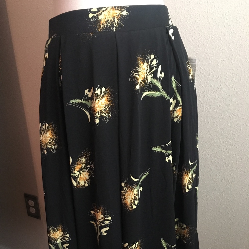 Black floral skirt